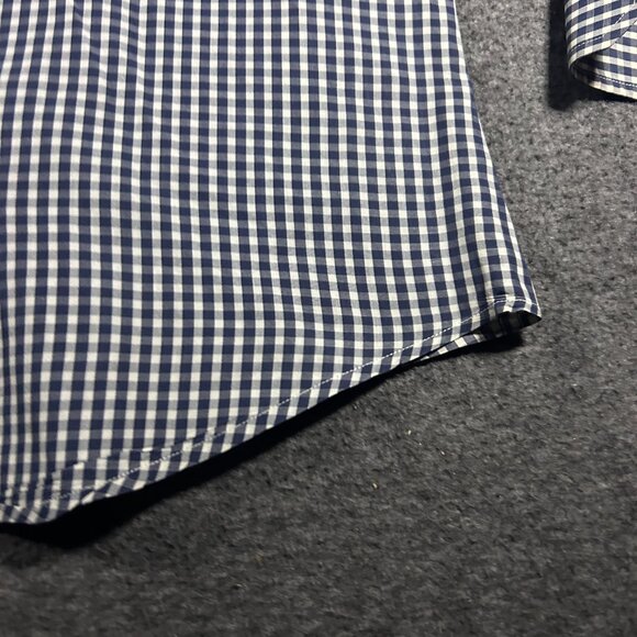 Turrau Mens Button Up Blue Gingham Shirt M India Made Vintage 100% Cotton - Picture 3 of 14